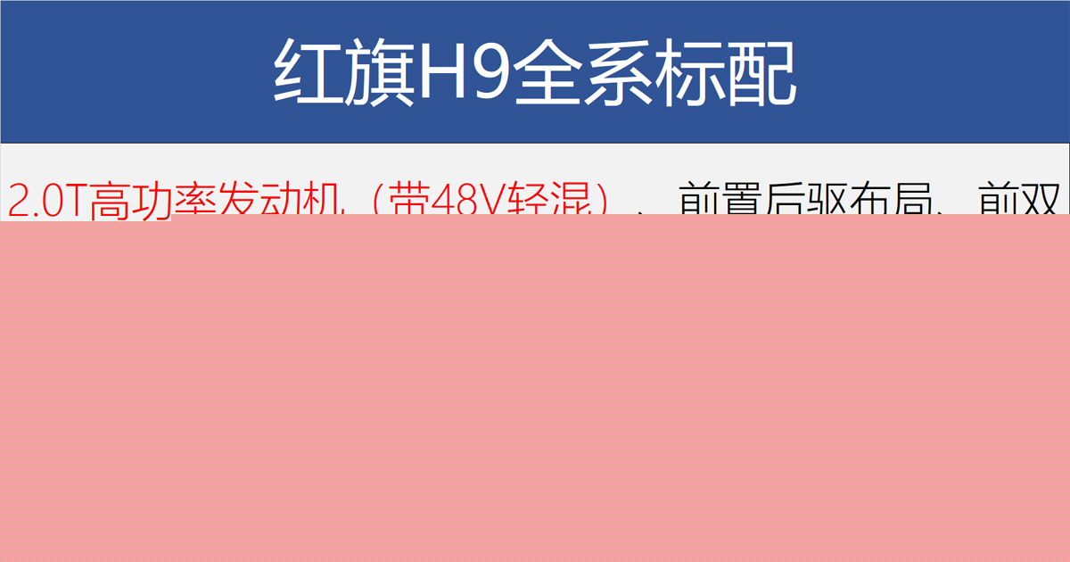 这车就得买2.0T顶配 一汽红旗H9购车手册